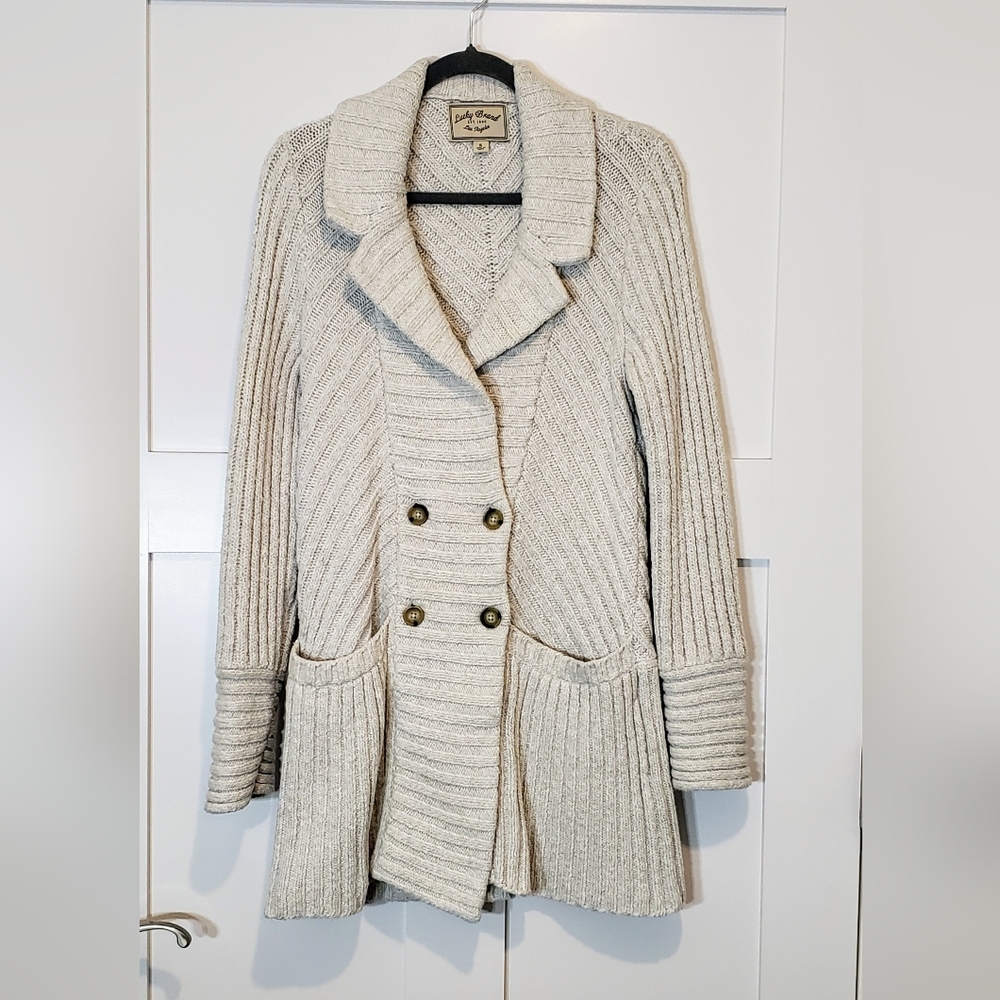 Lucky Brand Cotton Wool  Double Breasted Shacket Sweater Heavyweight Siz…